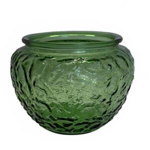 Vintage E.O. Brody Company green glass vase - crinkle texture c.1960s